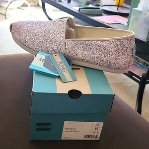 Toms Alpargata Natural Glitter Size 12 Shoes